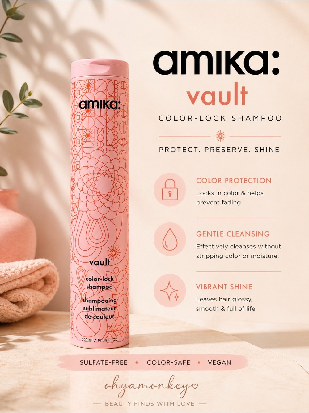 amika Vault Color-Lock Shampoo 10 oz